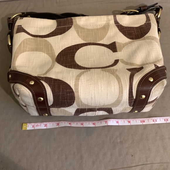 Coach Purse cream tan and brown - Picture 5 of 9